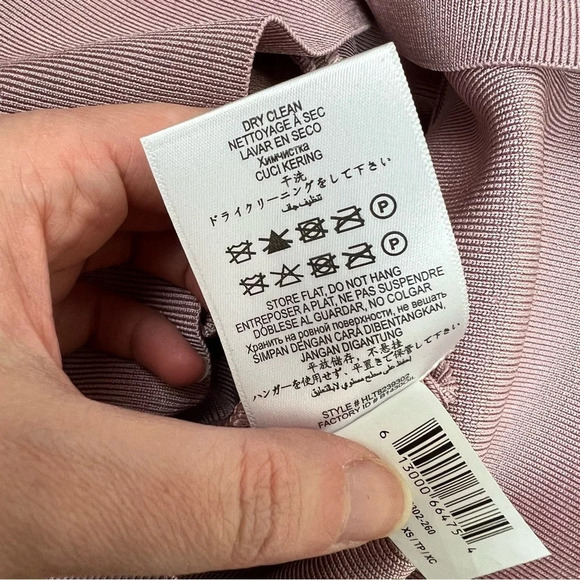 Herve Leger Paris Icon Off The Shoulder Bandage Dress Pink Size XS - Picture 9 of 11